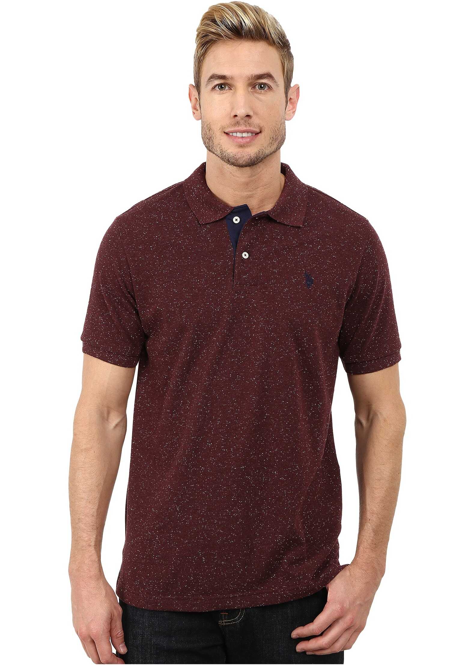 Tricou U.S. POLO ASSN. Fleck Pique Polo Burgundy Fleck