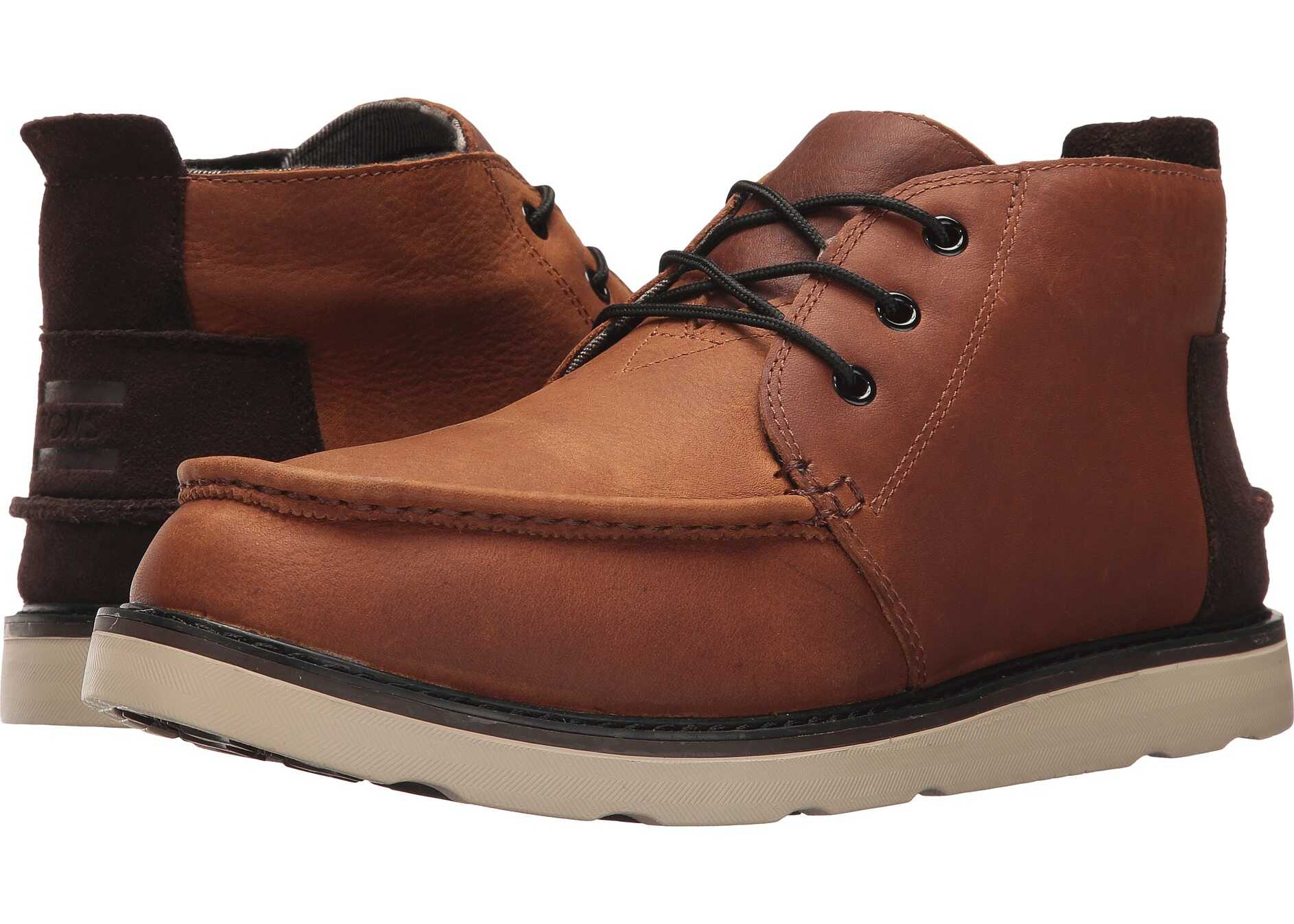 TOMS Chukka Boot Waterproof Brown Pull-Up Leather