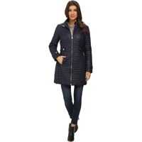 Geci de Iarna Crocodile Print Stand Collar Quilt Coat w/ Side Tabs Femei