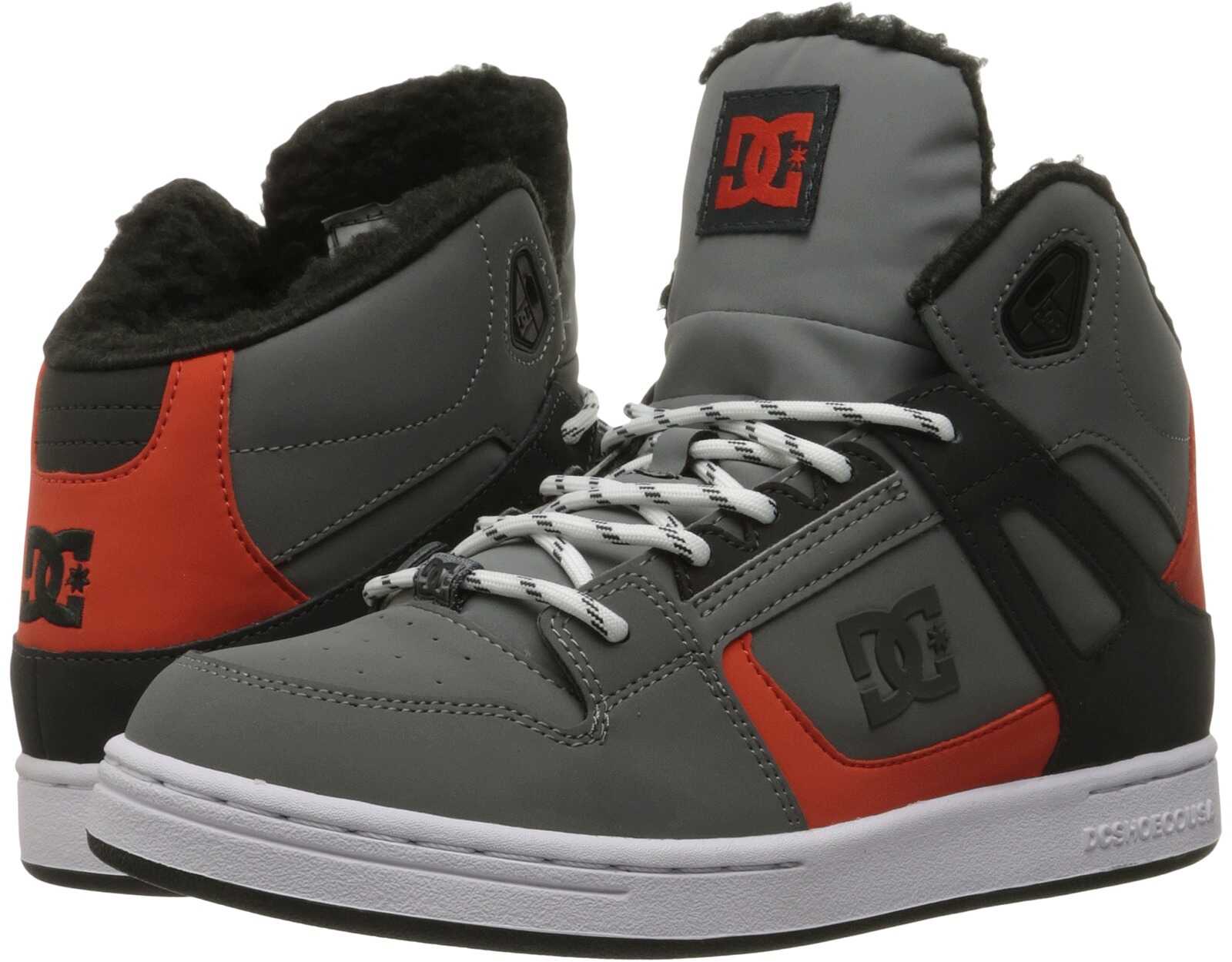 Tenis DC Kids Rebound WNT (Big Kid) Grey/Black/Orange