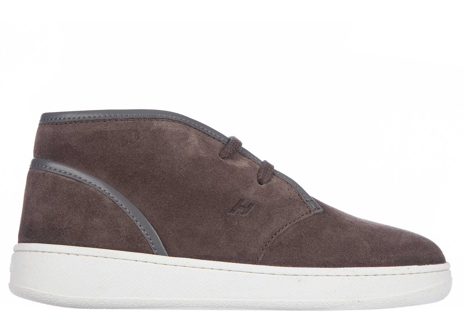 Gheata Hogan Leather Desert Ankle Boots Brown