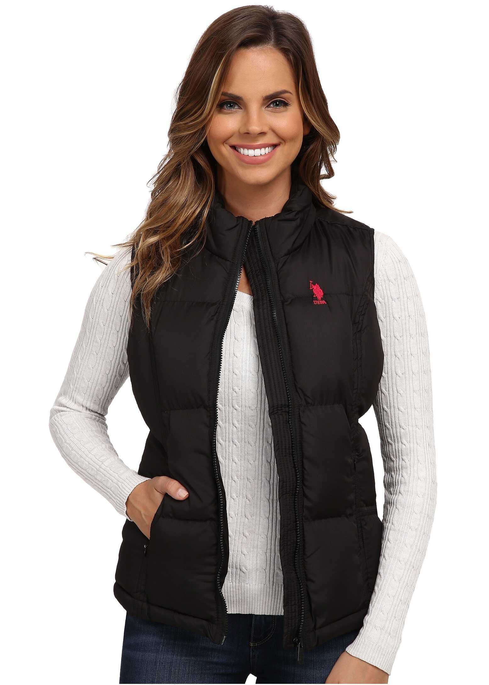 Vesta U.S. POLO ASSN. Basic Vest with Small Pony Logo Black