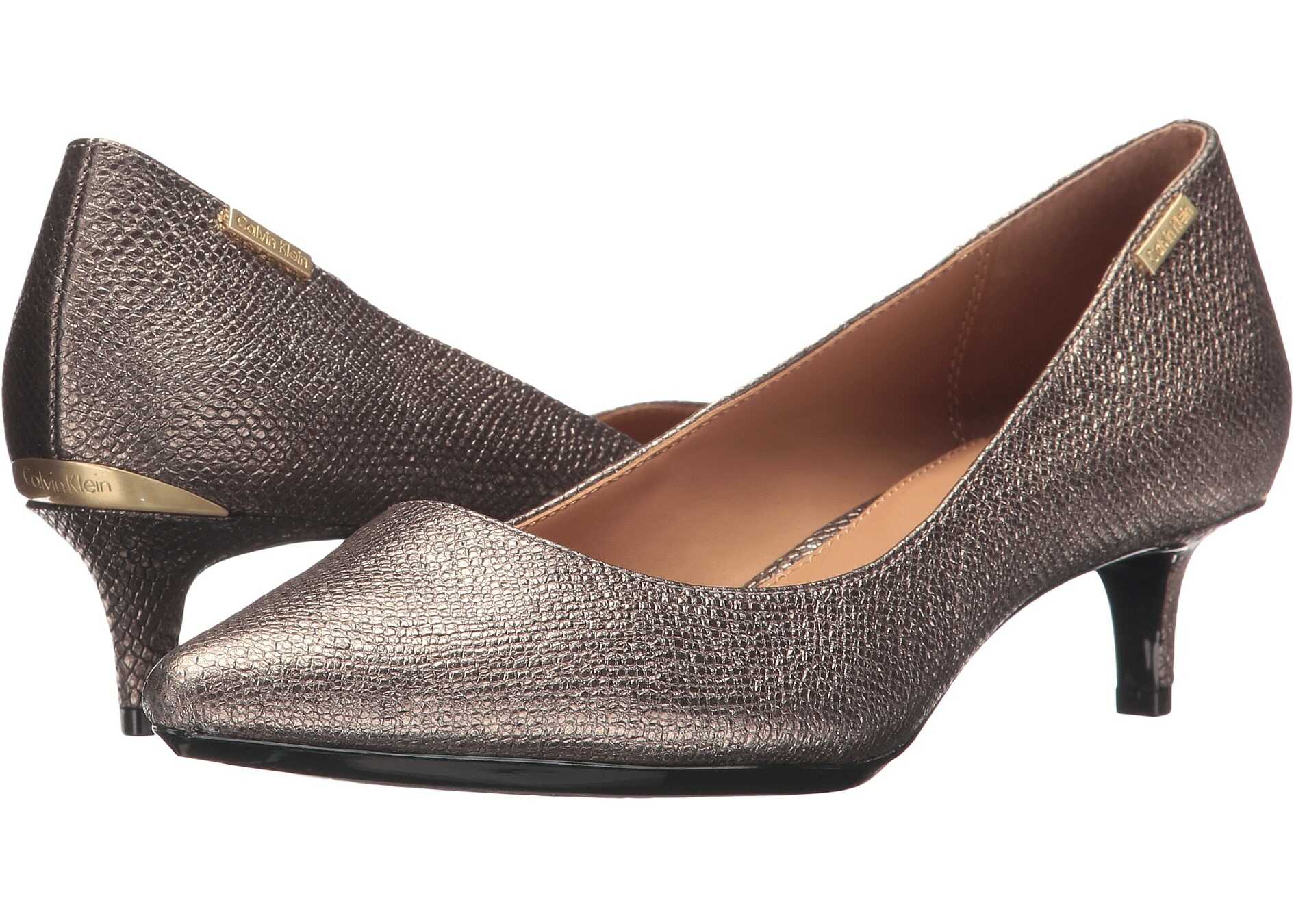 Pantof Calvin Klein Gabrianna Pump Gold Foiled Lizard