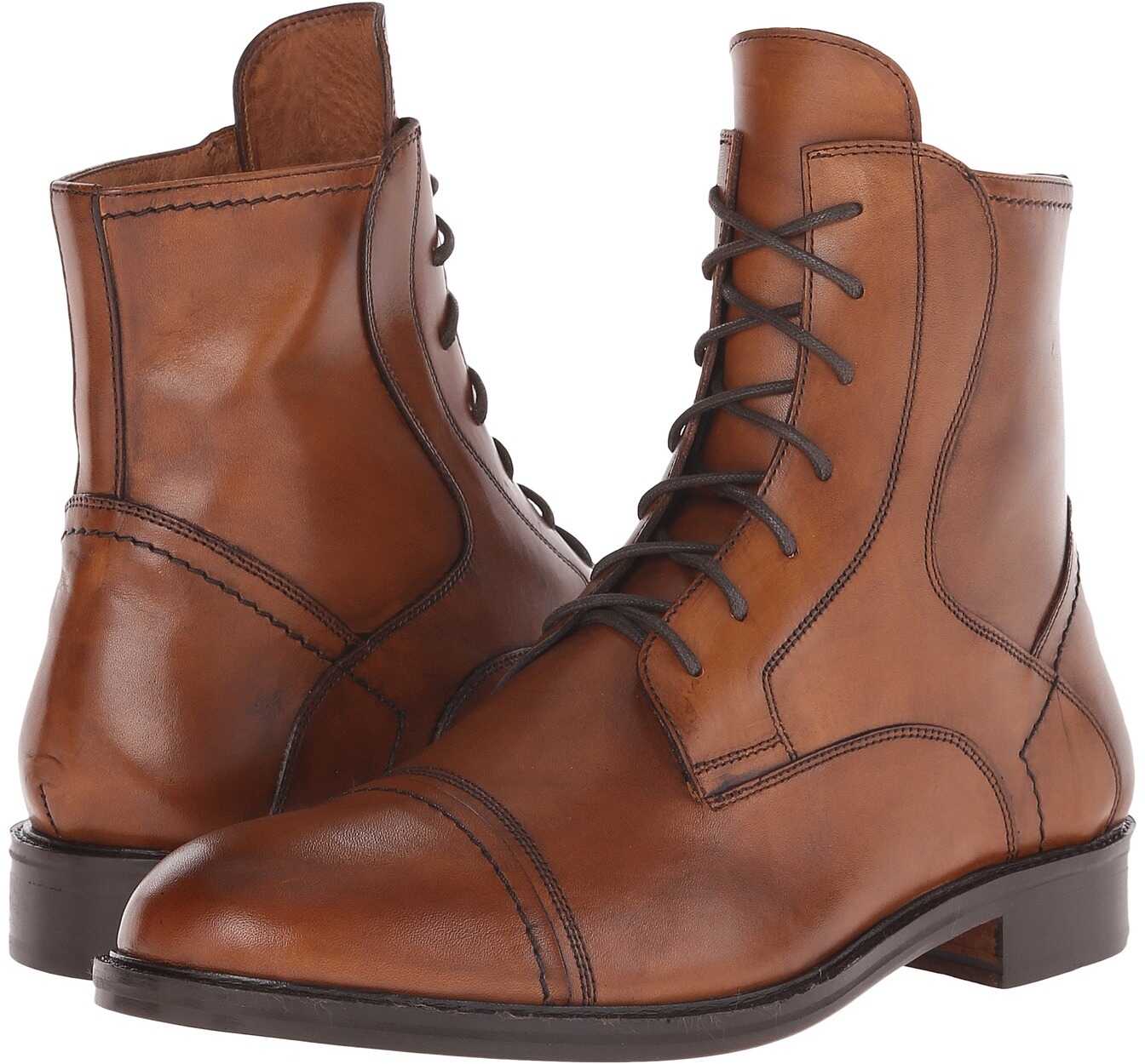 Gheata Massimo Matteo 7-Eye Cap Toe Boot Brandy