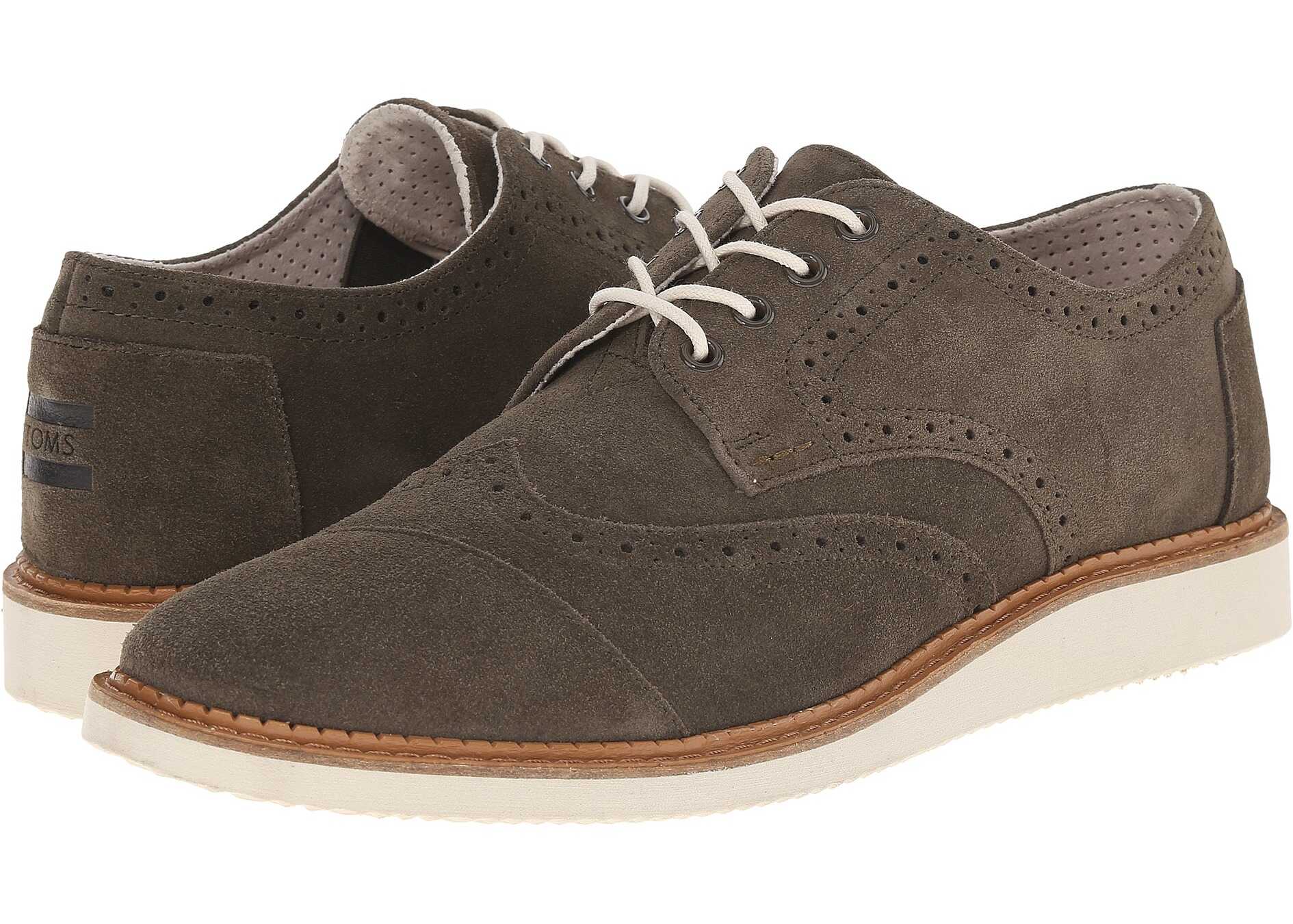 TOMS Brogue Tarmac Olive Suede