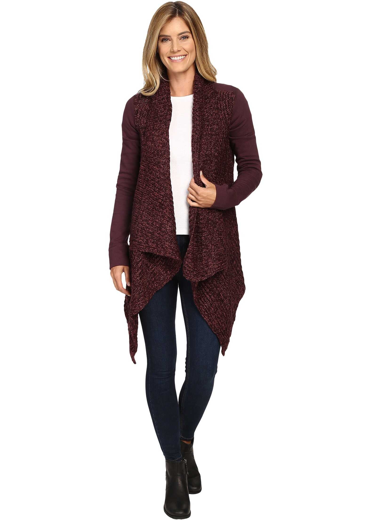 Pulover Prana Demure Cardigan Eggplant