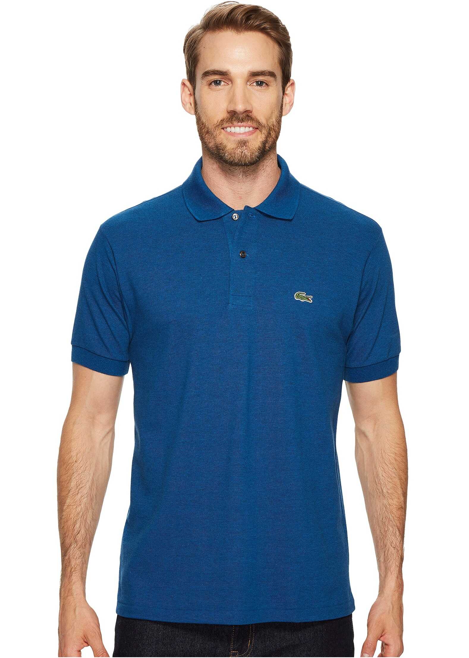 Tricou Lacoste Short Sleeve Classic Fit Chine Pique Polo Shirt Olmeto Blue