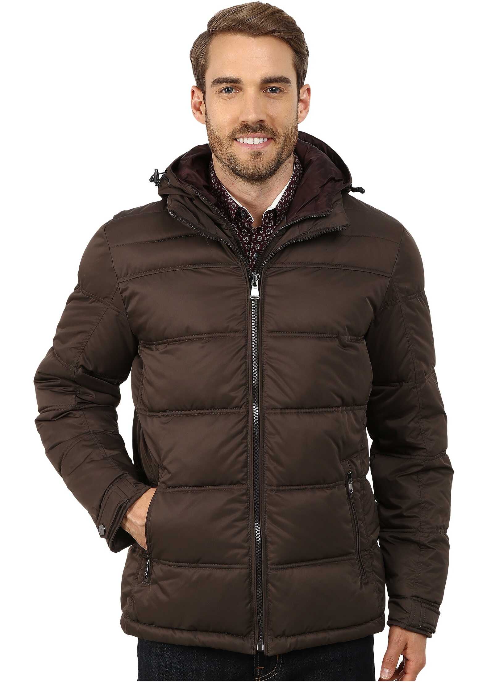 Geaca Perry Ellis Poly Zip Front Puffer Brolive