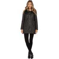 Geci de Iarna Quilt Coat w/ Knit Collar and Front Gold Zip Femei
