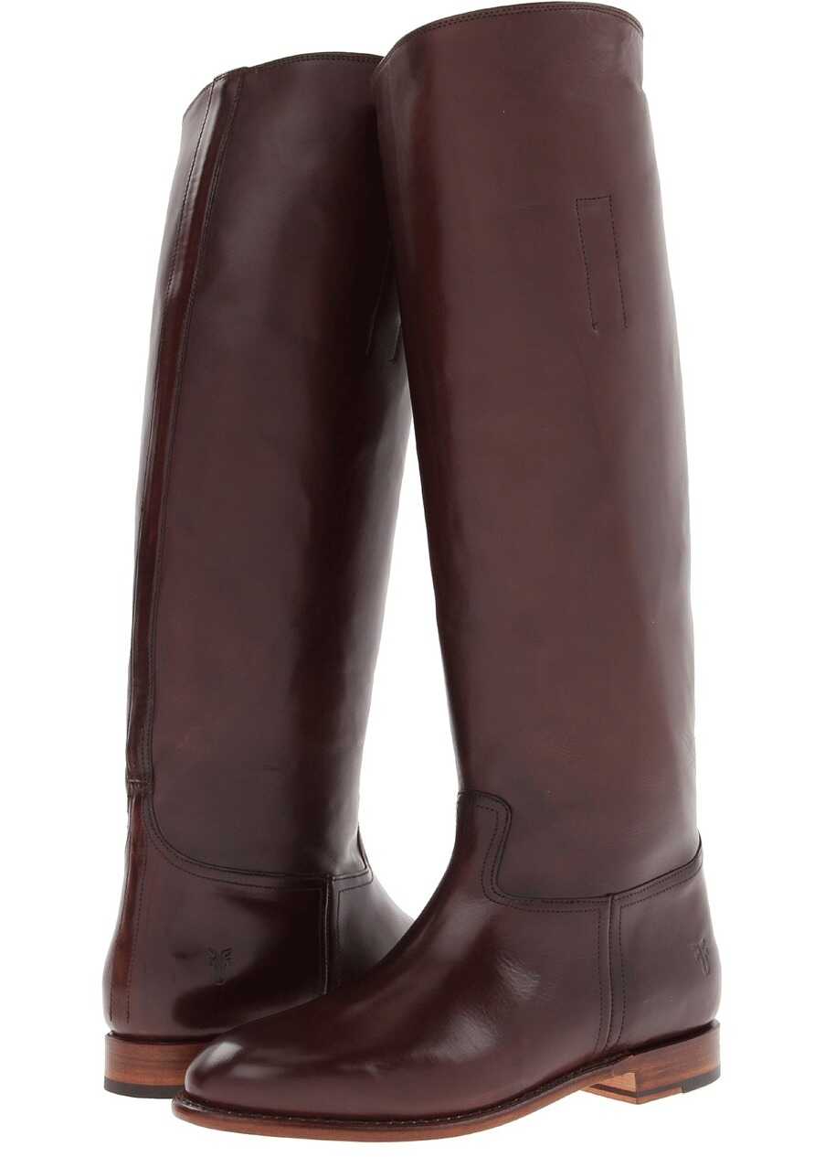 Gheata Frye Abigail Riding Dark Brown Smooth Polished Veg