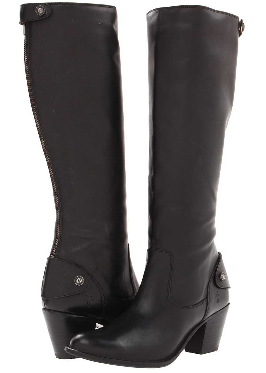 Gheata Frye Jackie Zip Tall Black Soft Vintage Leather