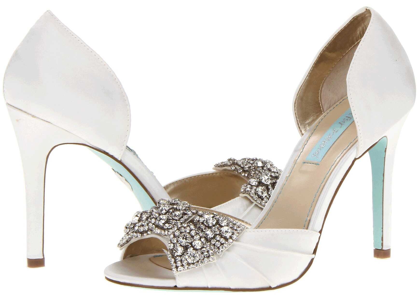 Pantof Blue by Betsey Johnson Gown Ivory Satin