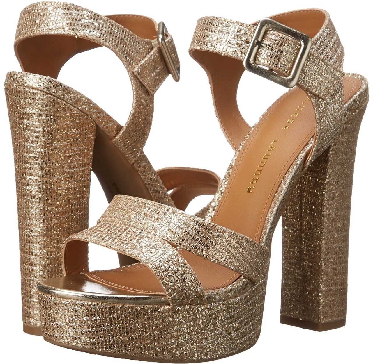 Pantof Chinese Laundry Allspice Platform Sandal Champagne Glitter