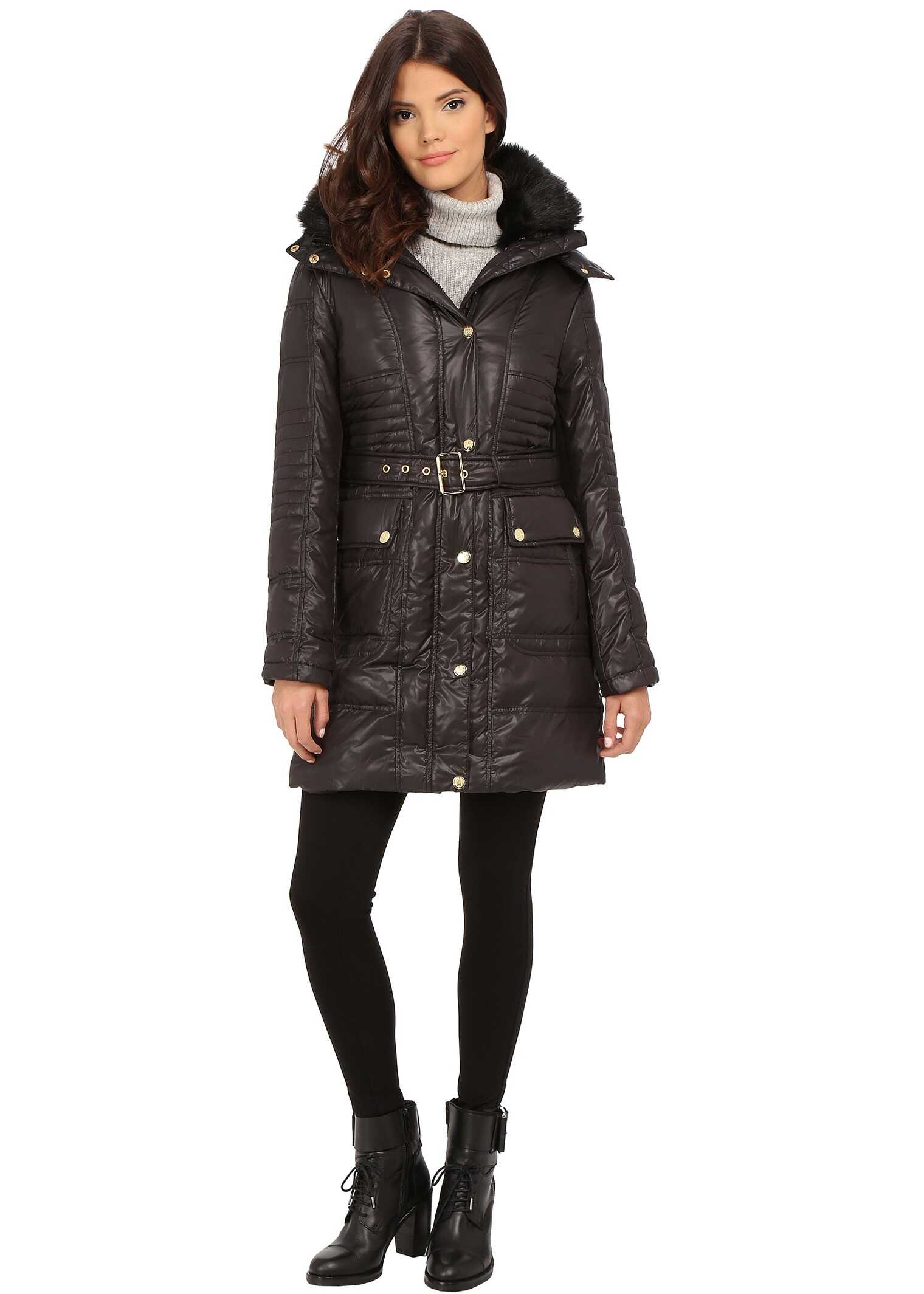 Geaca Vince Camuto Belted Down J8751 Black