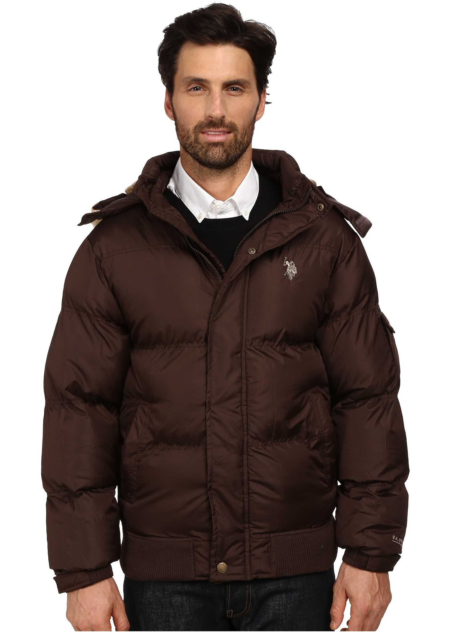 Geaca U.S. POLO ASSN. Short Snorkel Jacket Dark Brown