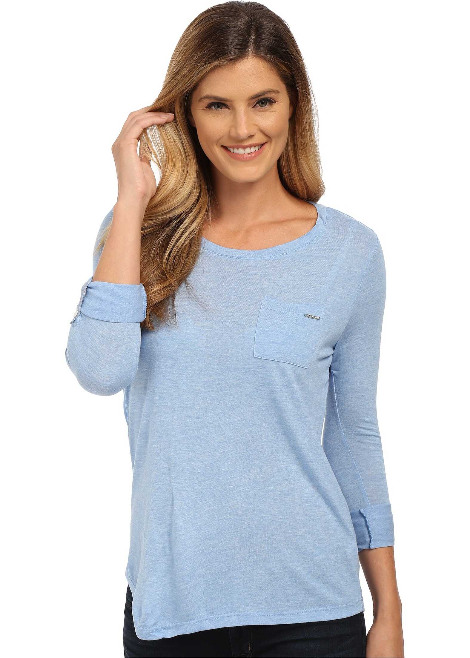 U.S. POLO ASSN. Rayon Jersey Scoop Neck Pocket T-Shirt Terry Blue