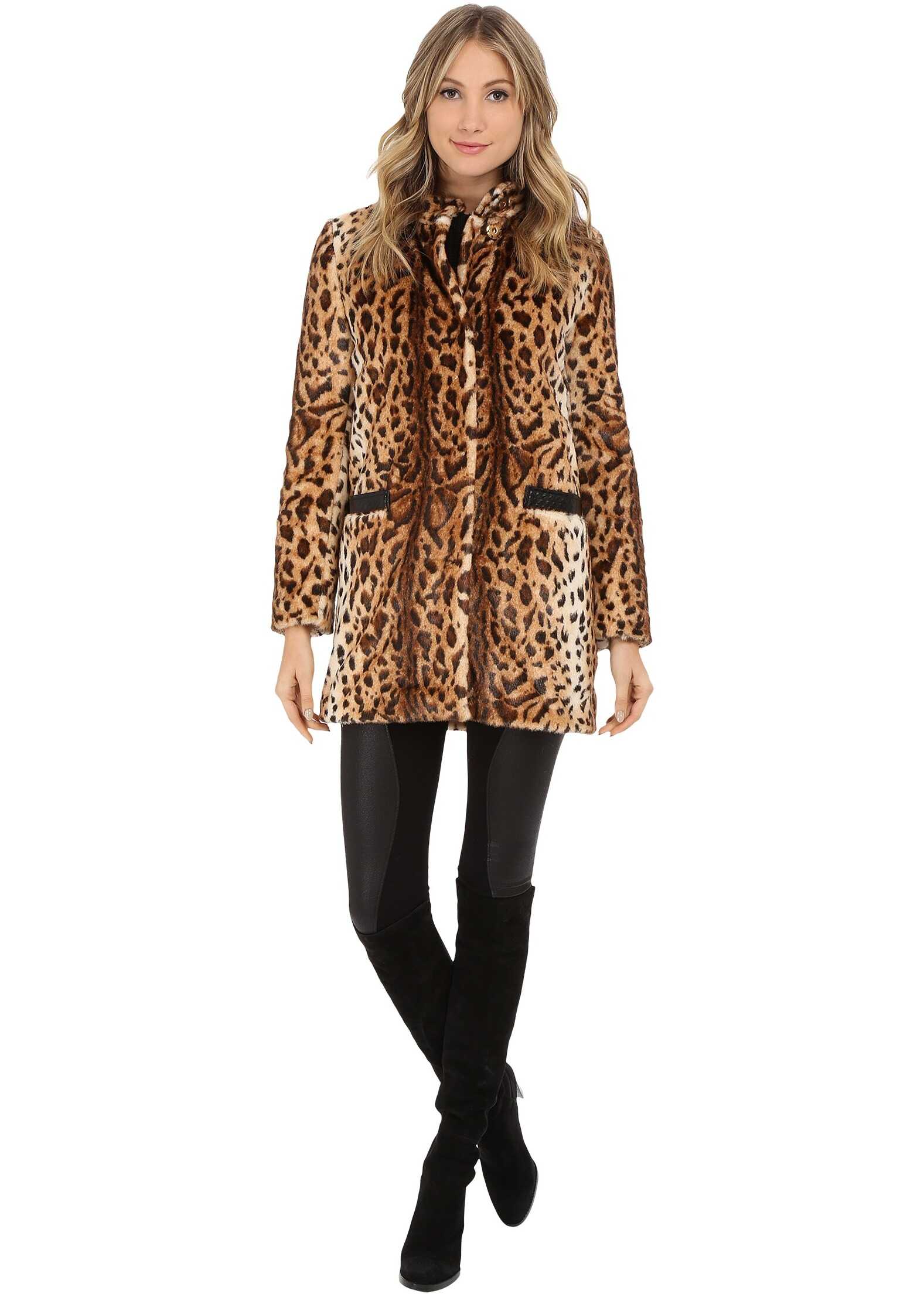 Geaca Via Spiga Jaguar Faux Fur Coat Jaguar