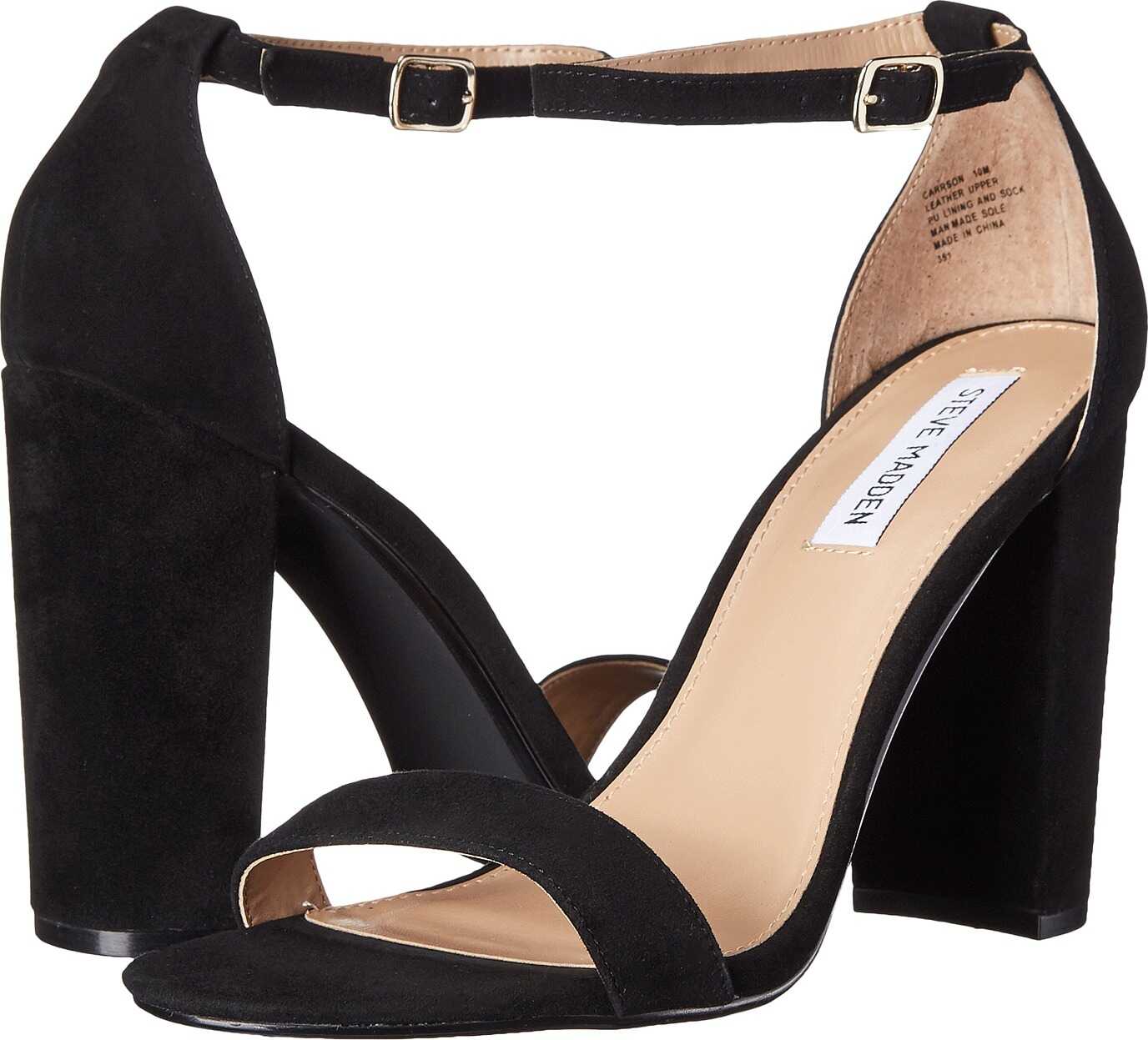 Steve Madden Carrson Heeled Sandal Black Suede