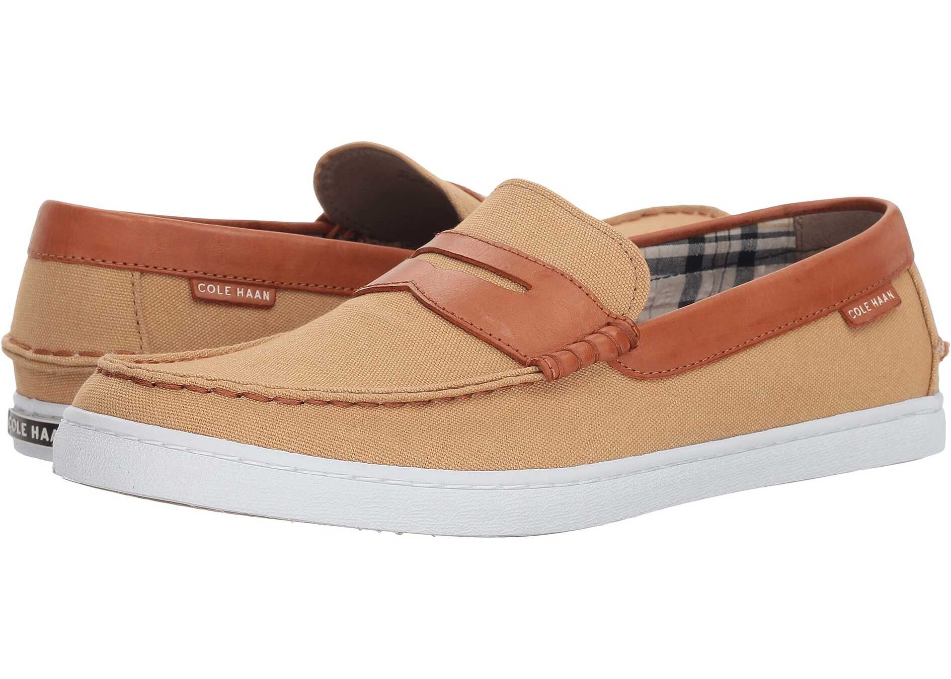 Mocasin Cole Haan Nantucket Loafer Iced Coffee Canvas/British Tan Leather