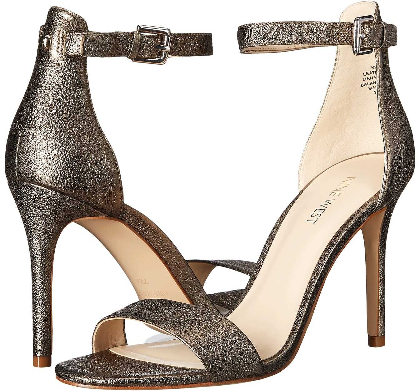 Pantof Nine West Mana Stiletto Heel Sandal Dark Gold Metallic