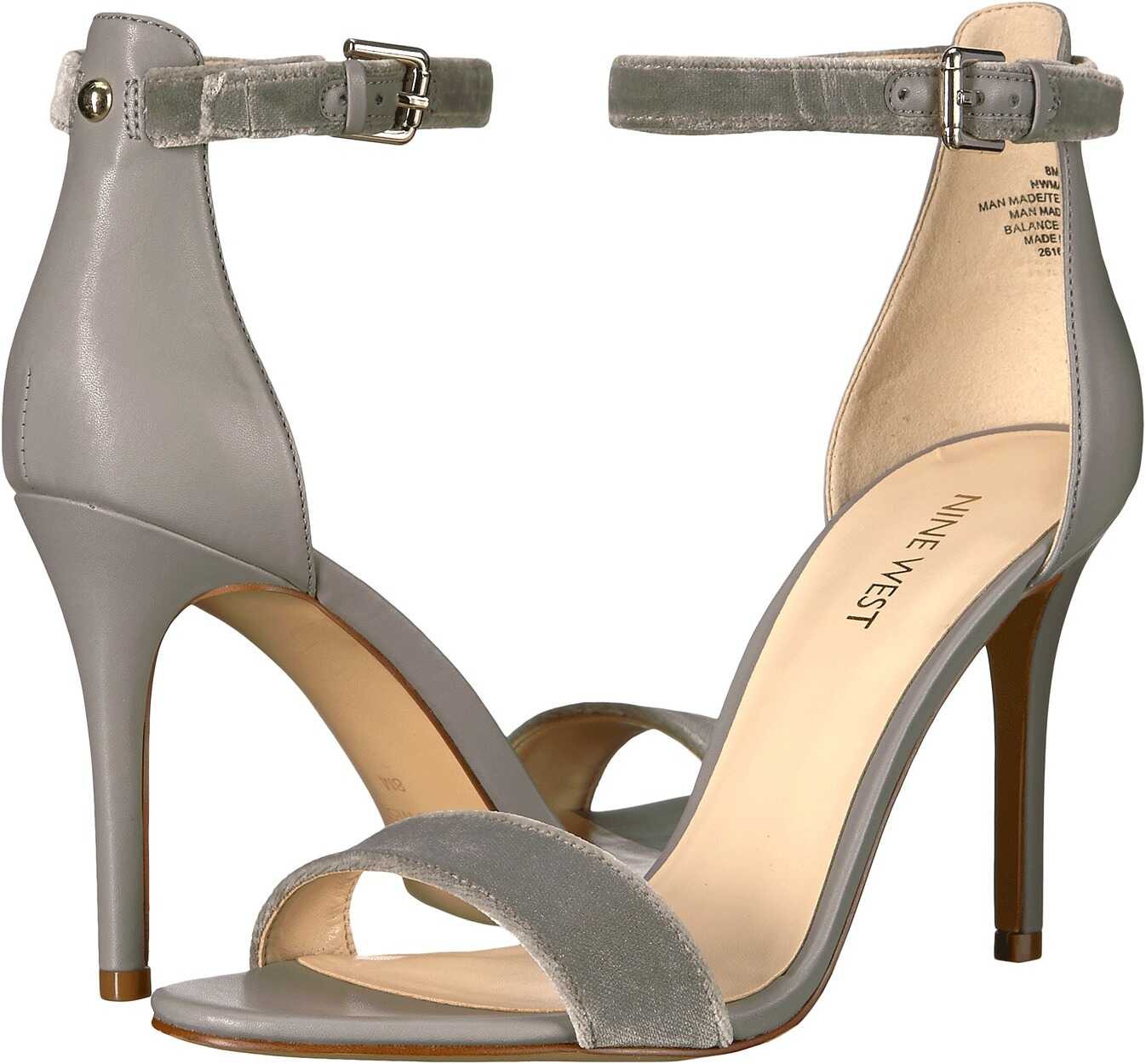 Pantof Nine West Mana Stiletto Heel Sandal Light Grey/Light Grey Fabric
