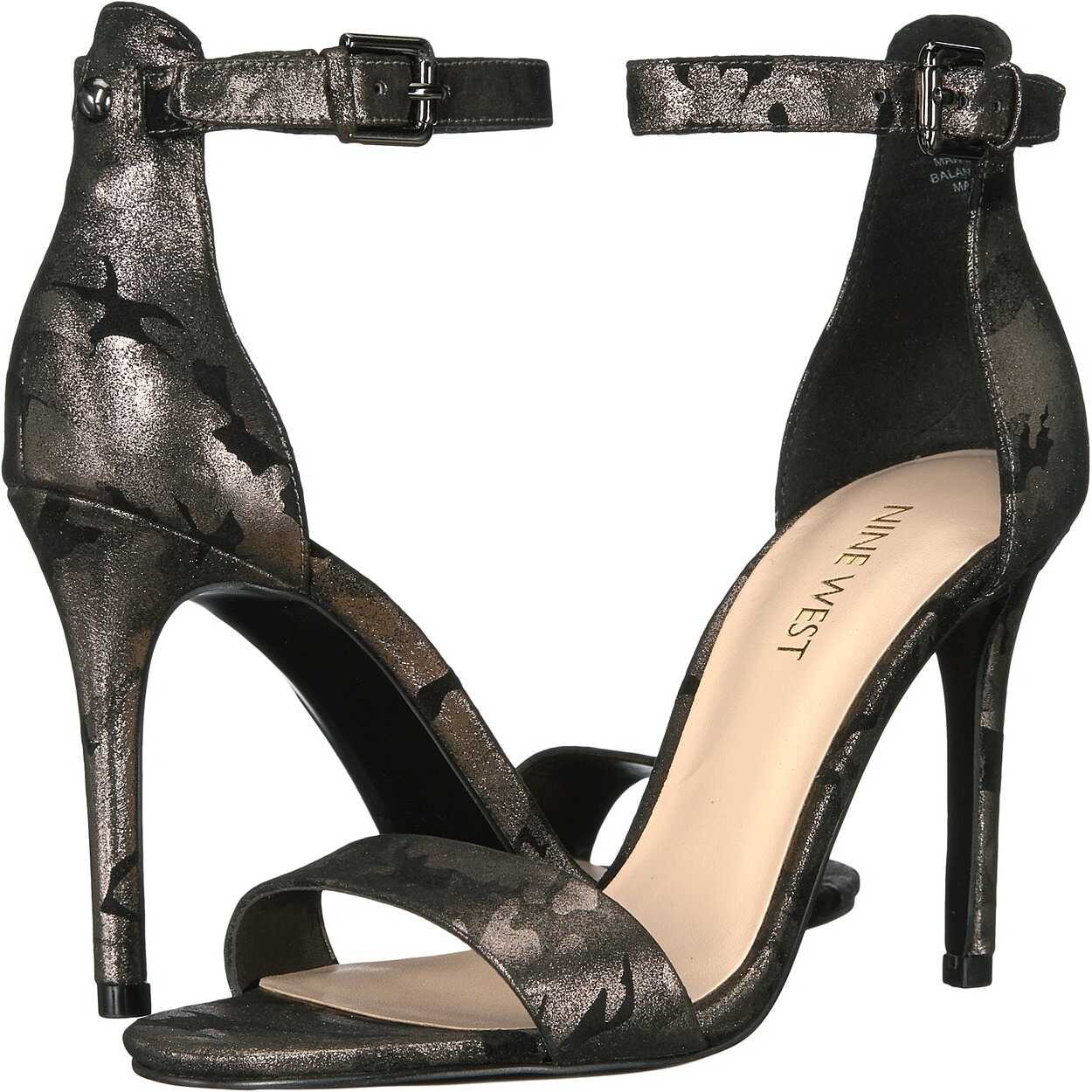 Pantof Nine West Mana Stiletto Heel Sandal Gunmetal Metallic
