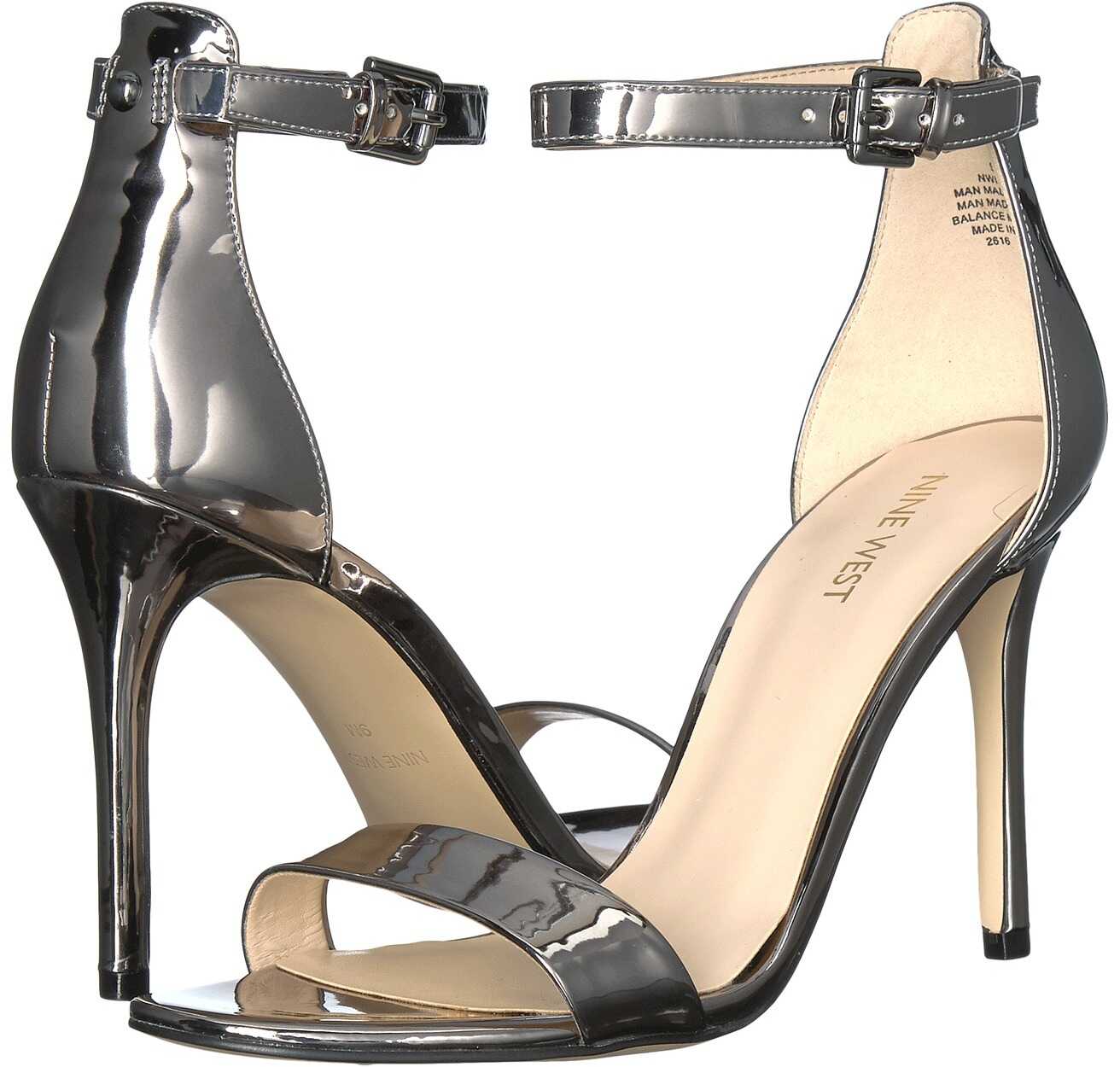 Pantof Nine West Mana Stiletto Heel Sandal Pewter Synthetic Synthetic