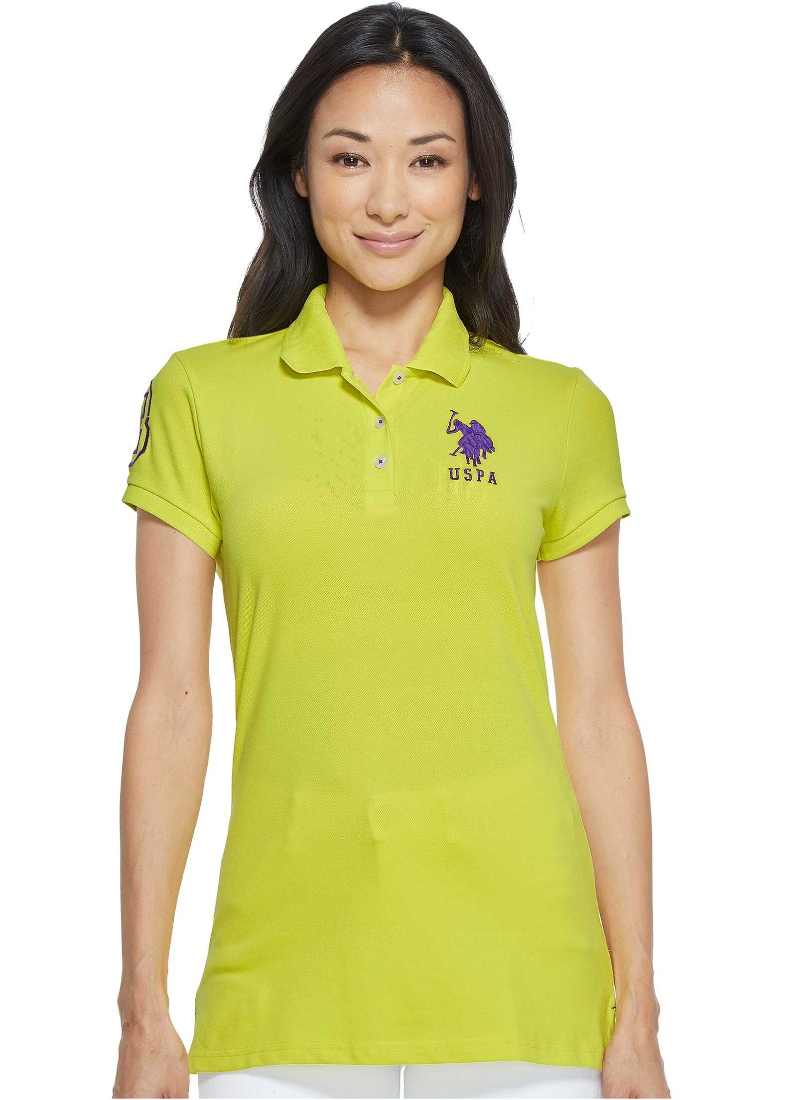 Tricou U.S. POLO ASSN. Neon Logos Short Sleeve Polo Shirt Pineapple Colada