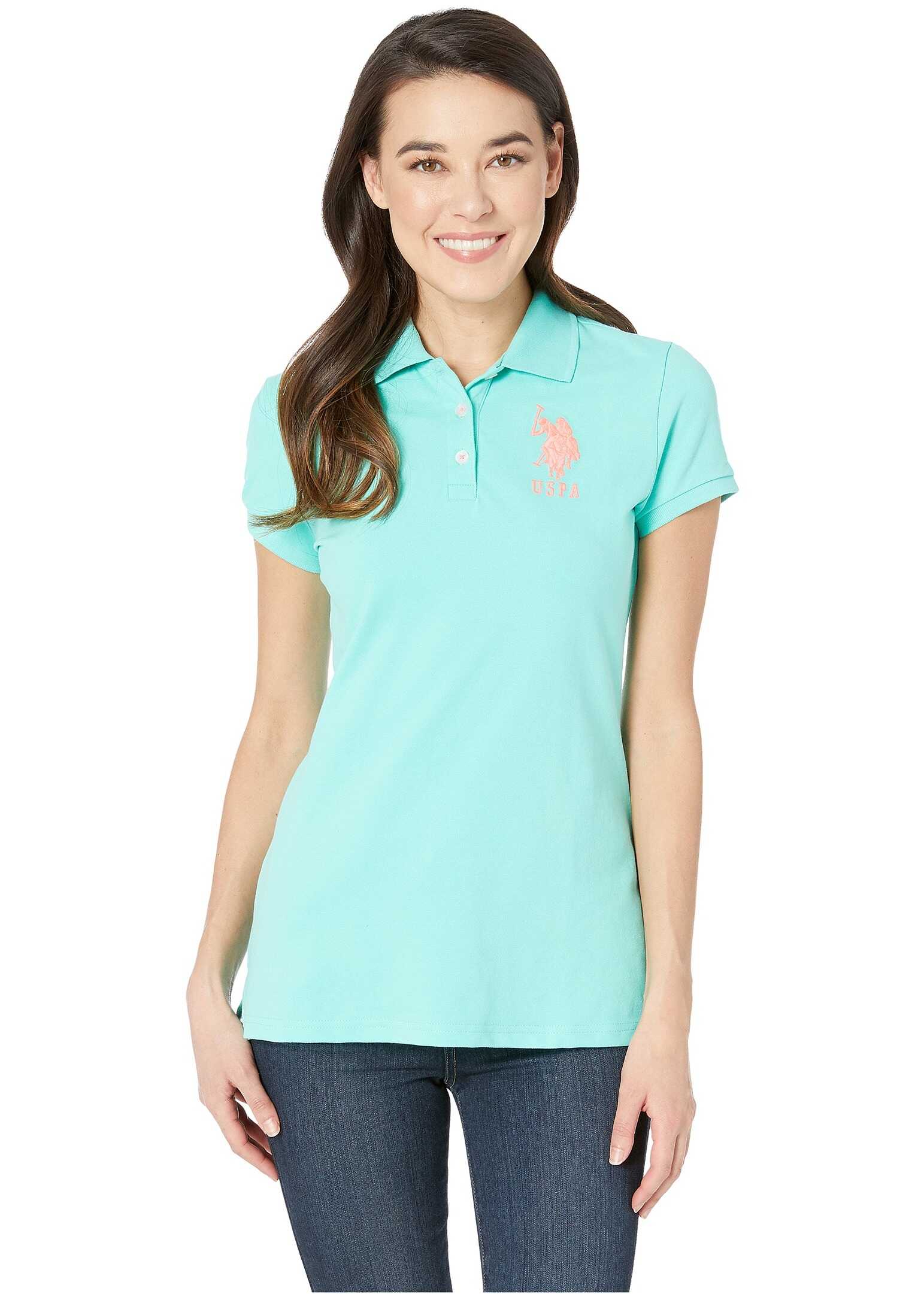 U.S. POLO ASSN. Neon Logos Short Sleeve Polo Shirt Cool Breeze