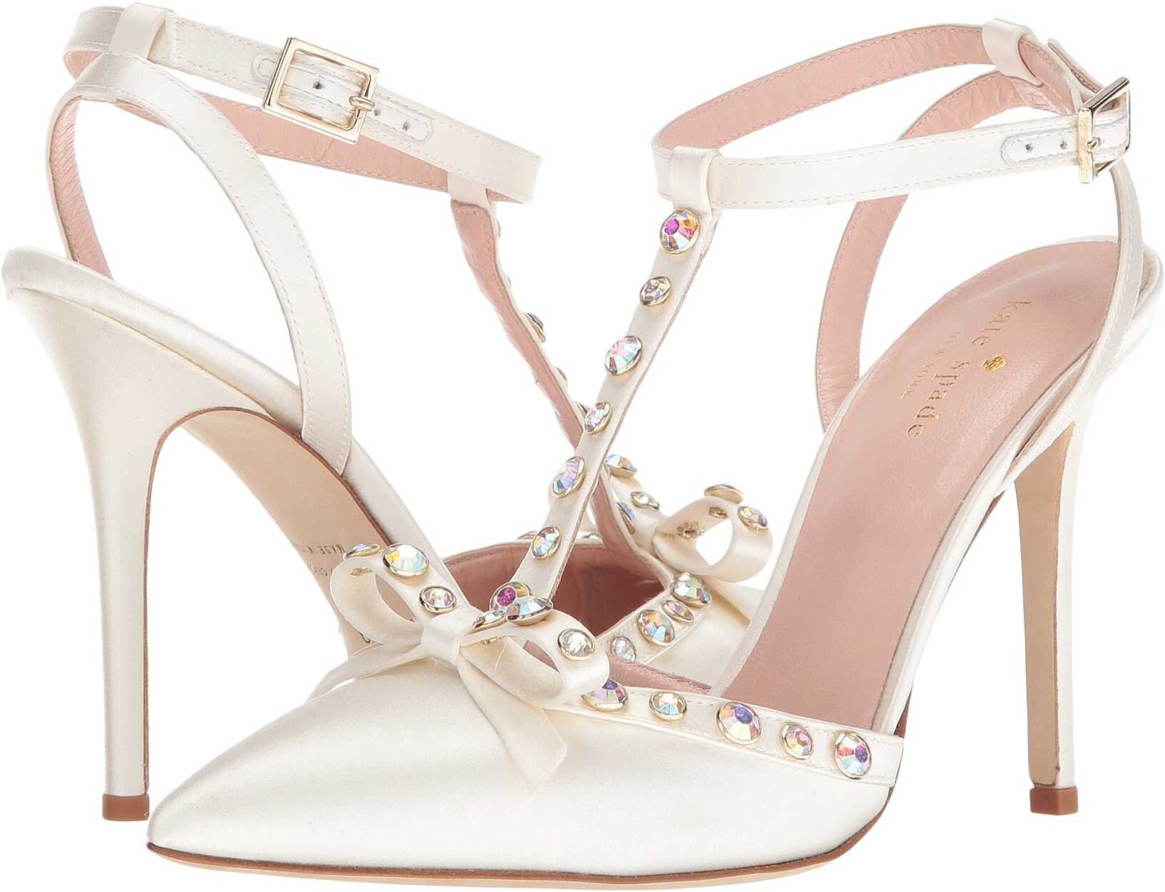 Pantof Kate Spade New York Lydia Ivory Satin/Aurora Borealis Stones