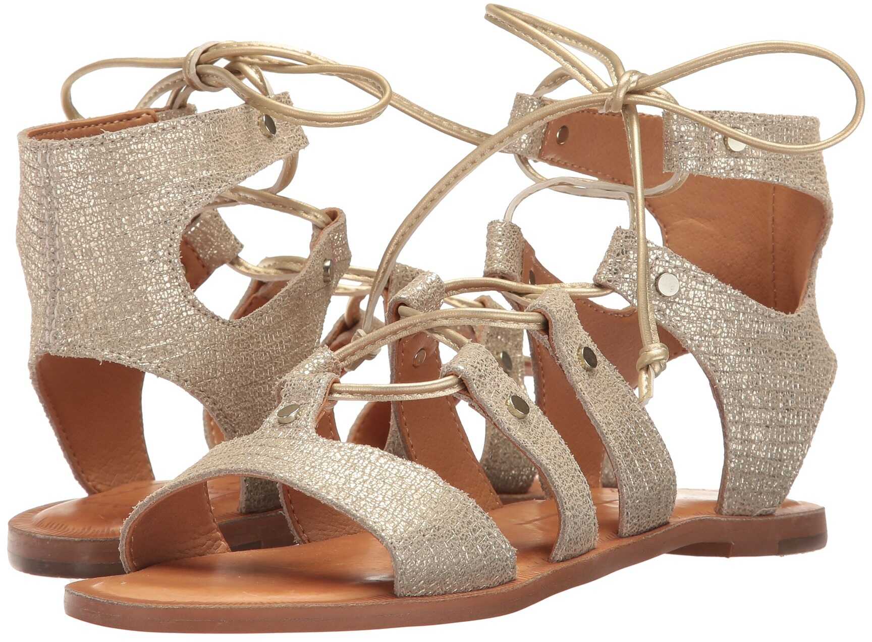 Sandala Dolce Vita Jasmyn Gold Lizard Embossed Leather