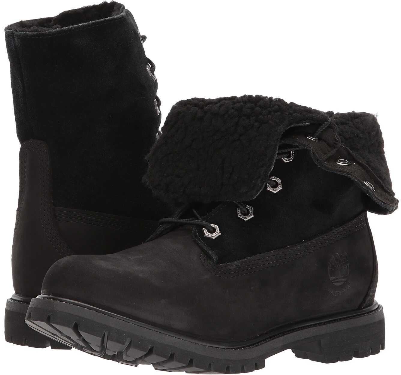 Gheata Timberland Authentics Teddy Fleece Fold-Down Black Nubuck