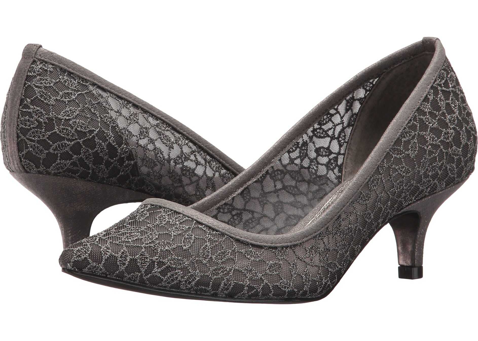 Adrianna Papell Lois Lace Gunmetal Valencia Lace