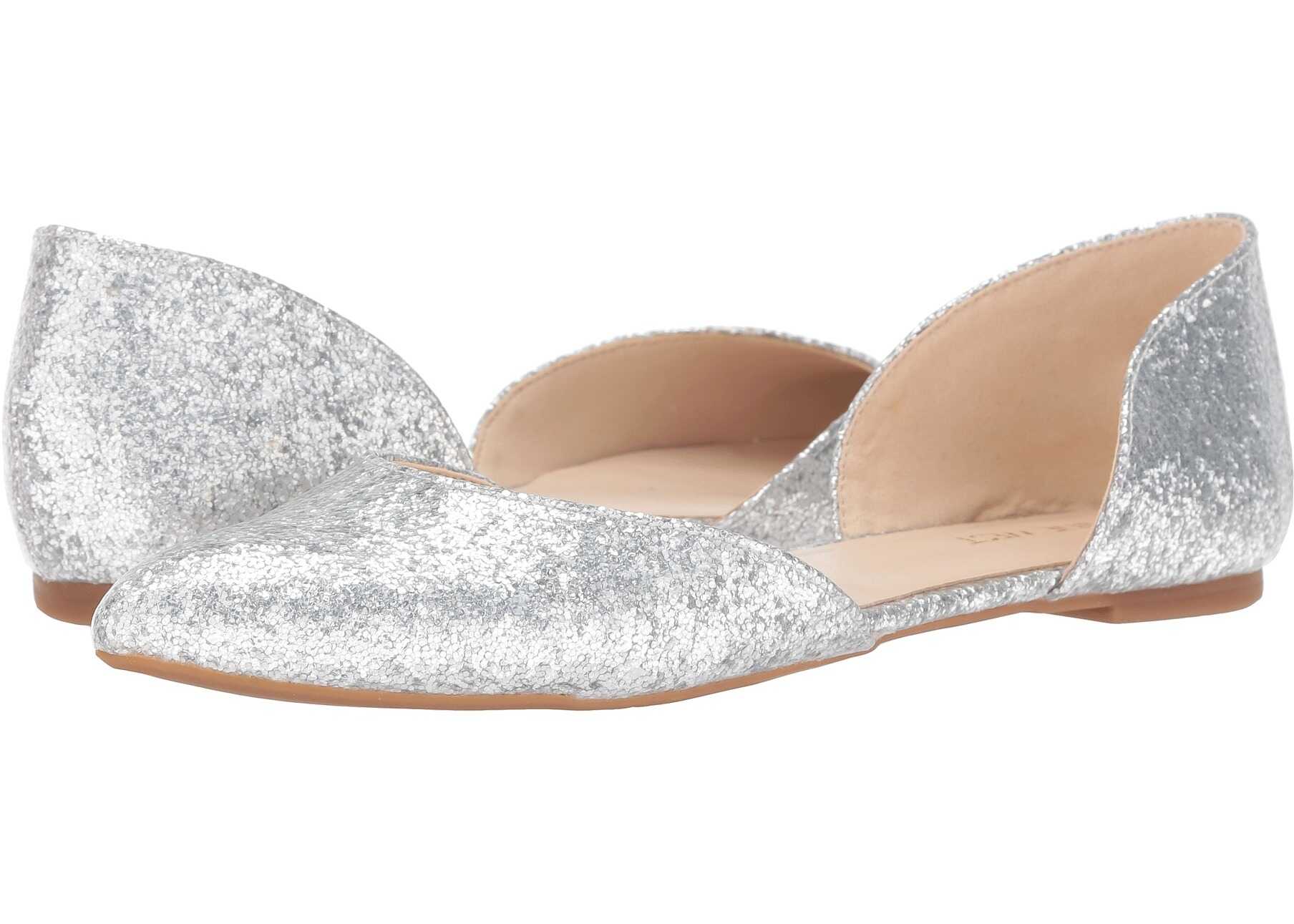Nine West Starship D\'Orsay Flat Silver Synthetic