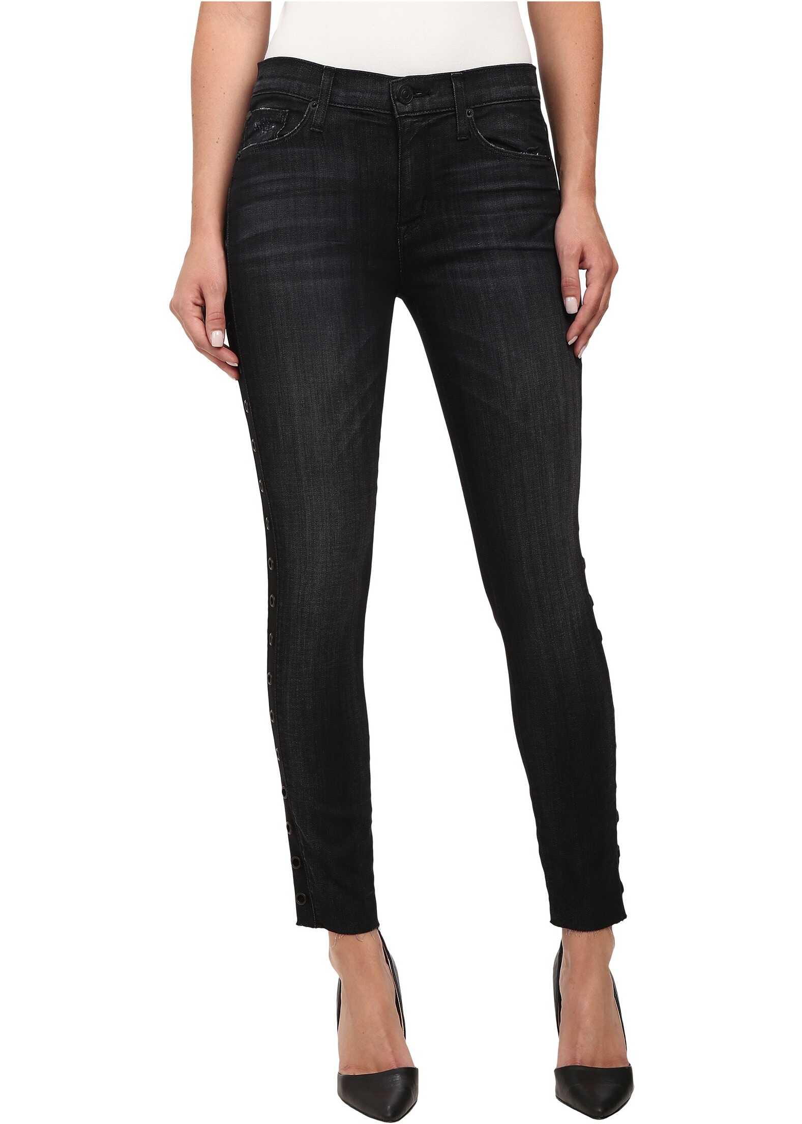 Blug Hudson Luna Midrise w/ Side Grommets Jeans in Varnished (Black)* Varnished (Black)