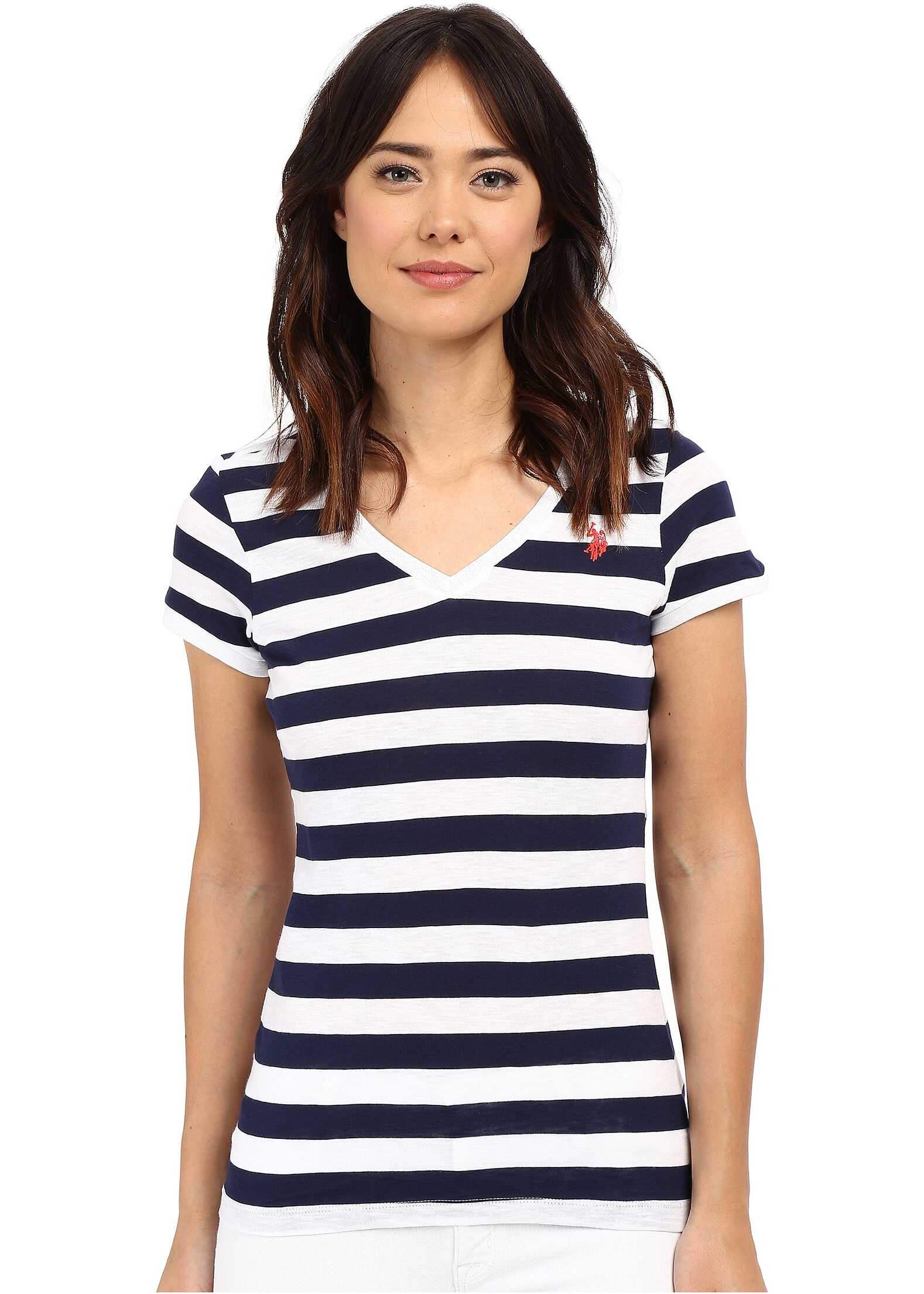 Lace Trim V-Neck T-Shirt