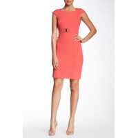 Rochii Cap Sleeve Notch Neck Sheath Dress* Femei