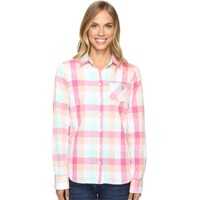 Camasi casual Classic Button Front Poplin Plaid Woven Shirt Femei
