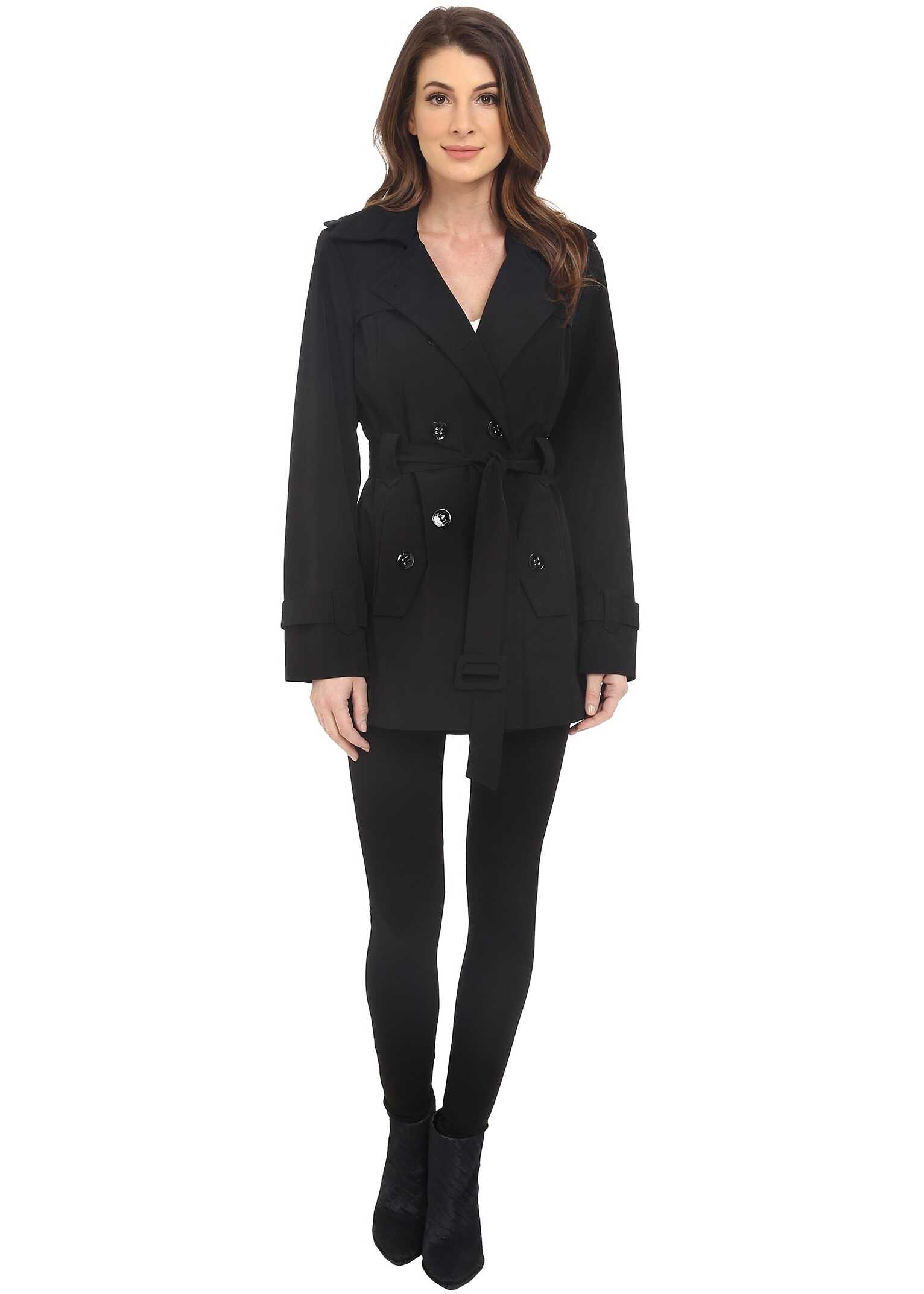 Pardesiu Calvin Klein Double Breasted Belted Trench w/ Gunflaps Black