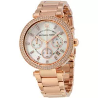 Ceasuri Fashion Parker Chronograph Rose Gold-tone Ladies Watch MK5491 Femei