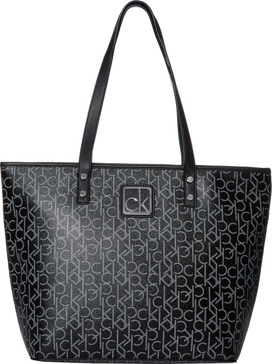 Calvin Klein Key Item Monogram Tote Black/White/Black