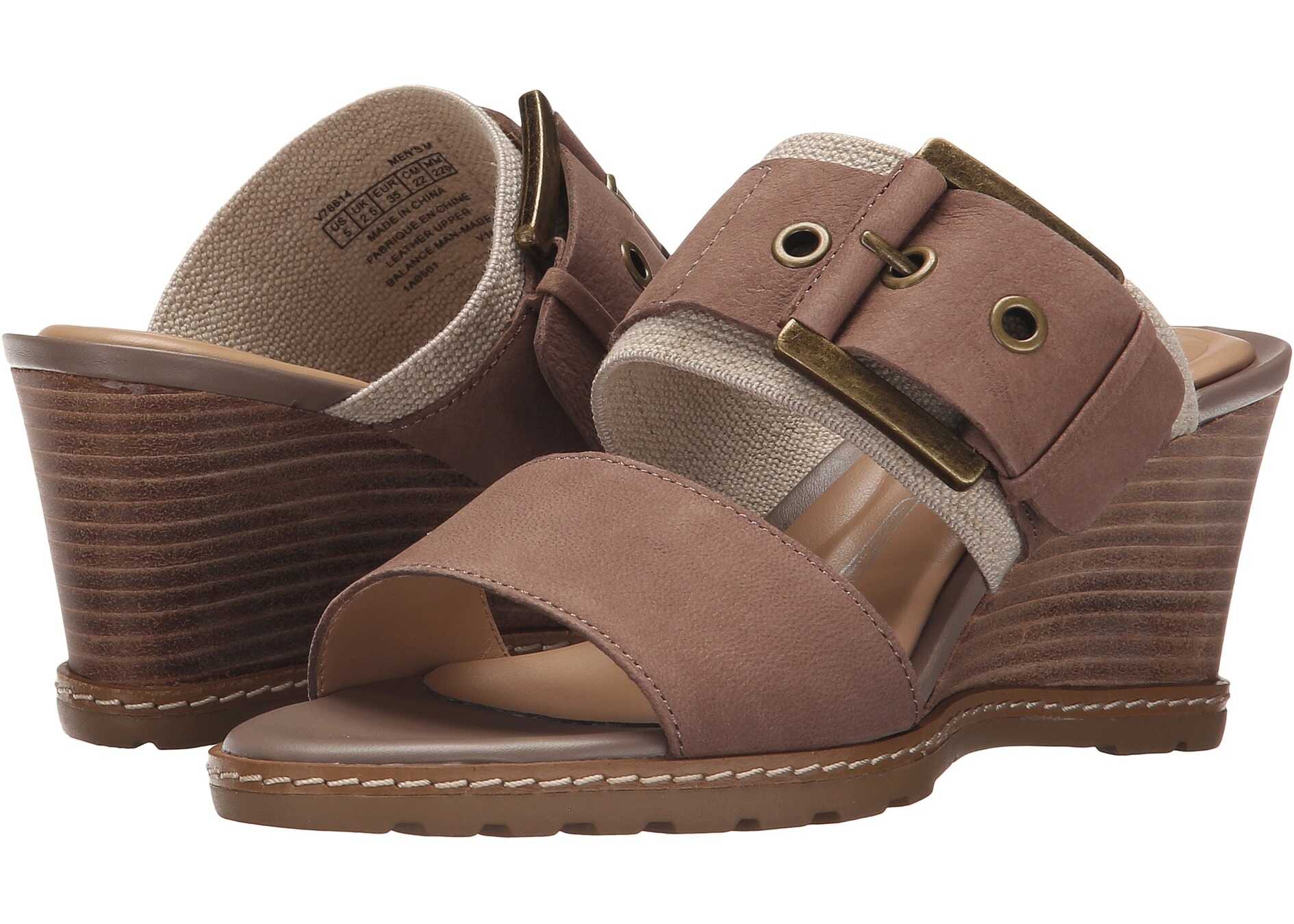 Sandala Rockport Garden Court Buckled Slide Medium Grey Embossed Nubuck