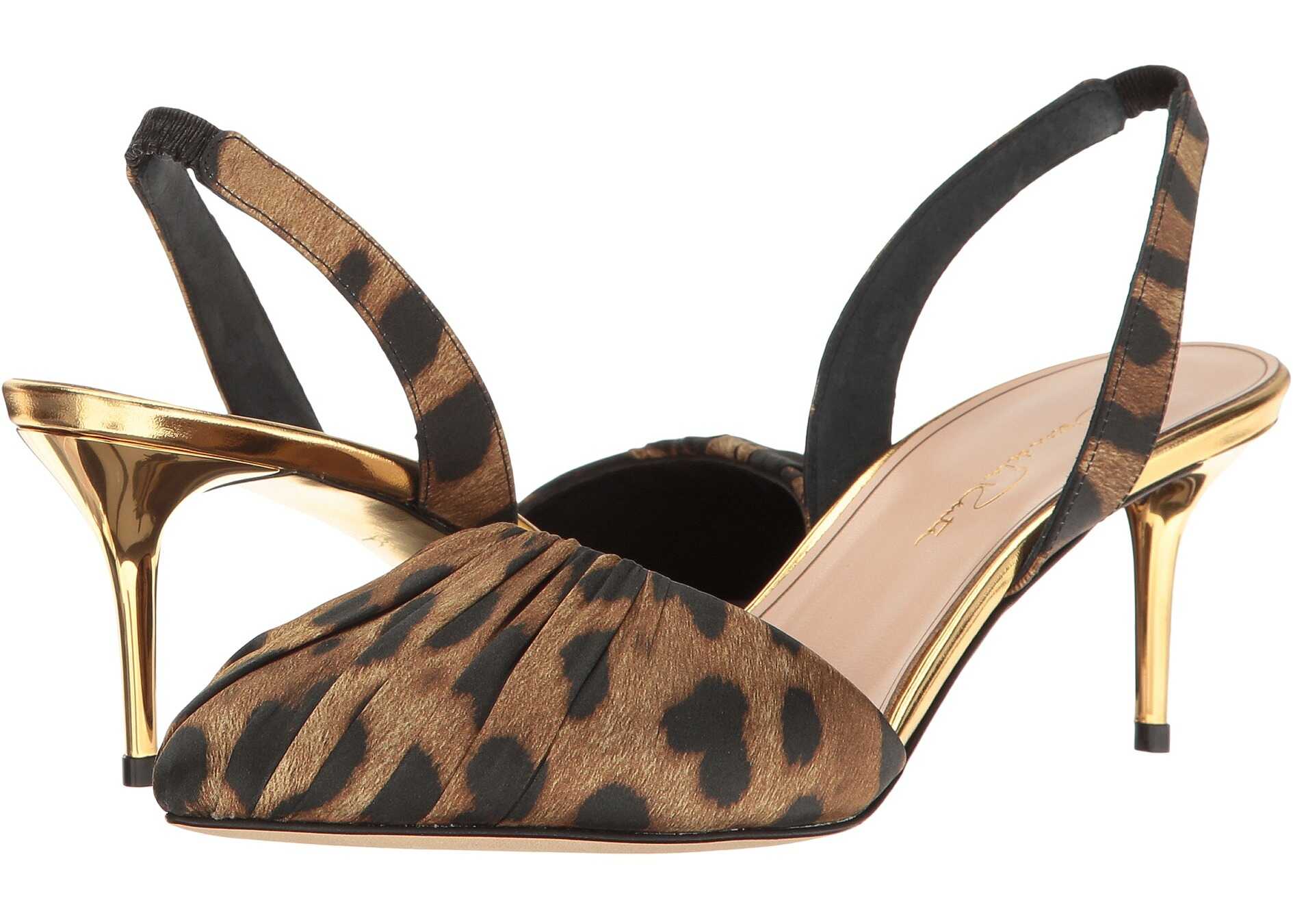Pantof Oscar de la Renta Pamie 55mm Black Multi Leopard Satin