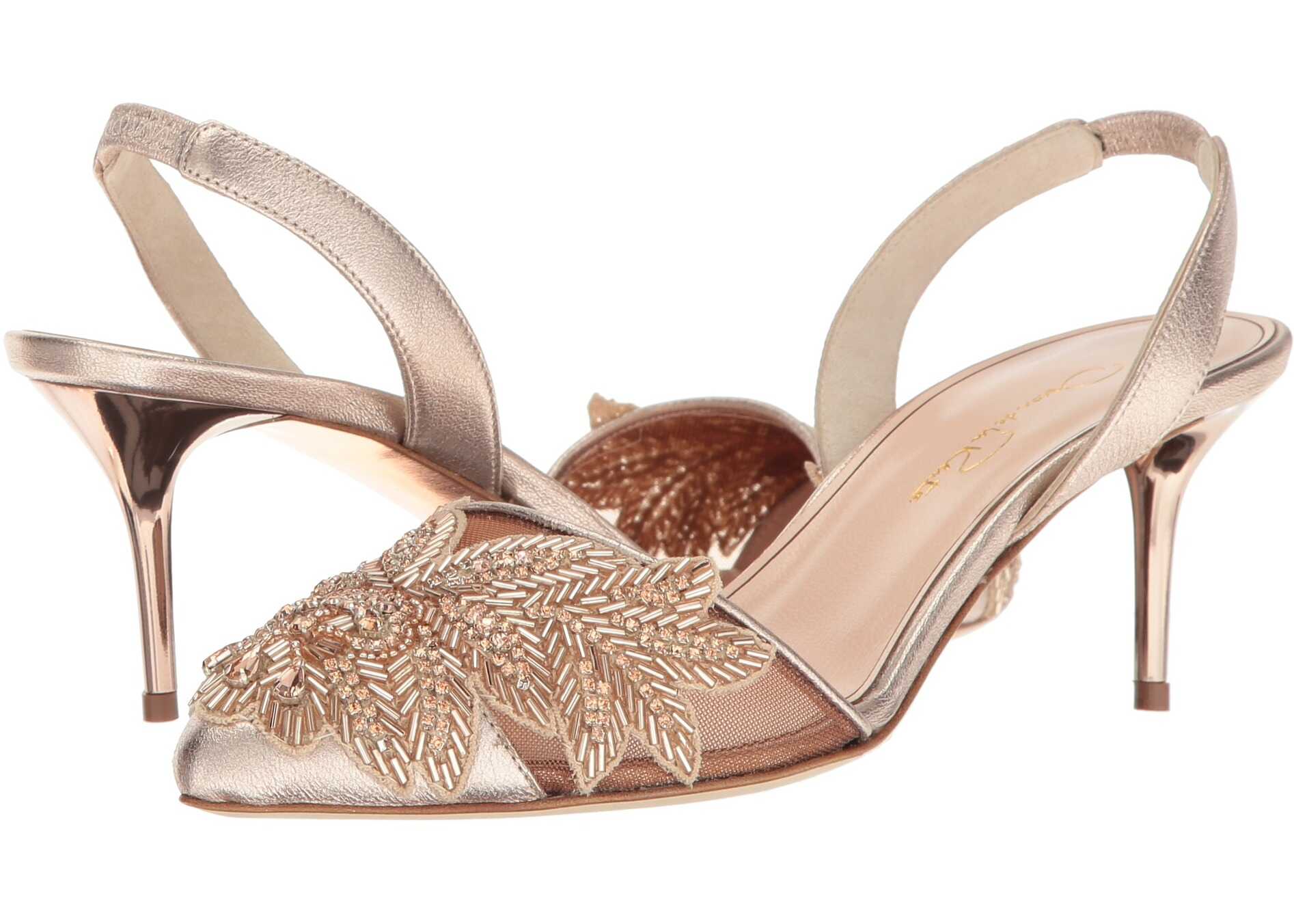 Pantof Oscar de la Renta Pamie 55mm Rose Gold Metallic Leather