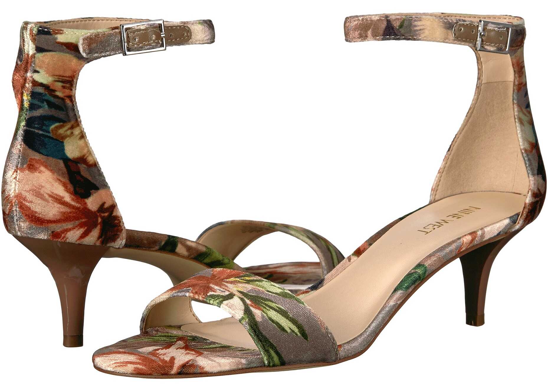 Sandala Nine West Leisa Heel Sandal Taupe Multi Fabric