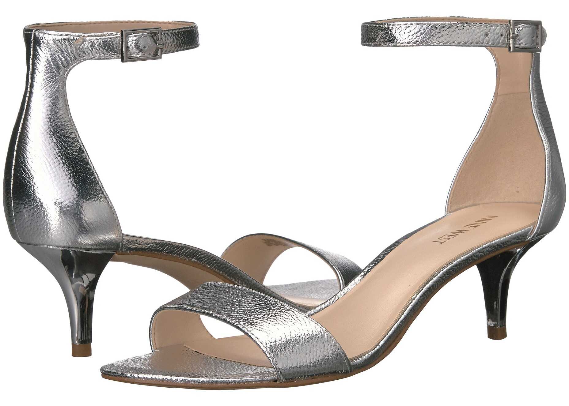 Sandala Nine West Leisa Heel Sandal Silver Metallic 1