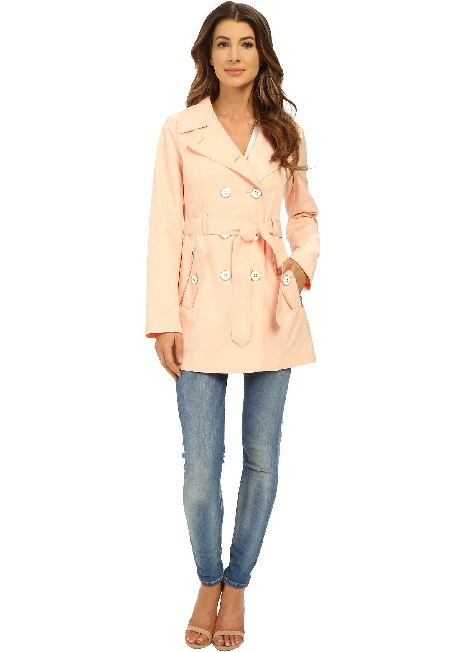Pardesiu Jessica Simpson Double Breasted Belted Trench Blush