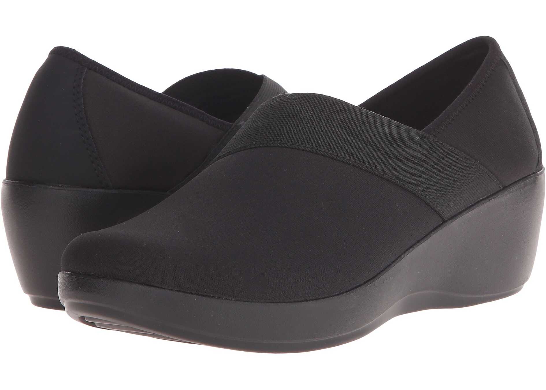 Pantof Crocs Busy Day Stretch Asymmetrical Wedge Black/Black