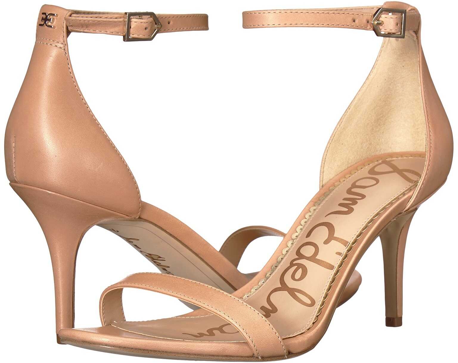 Sam Edelman Patti Ankle Strap Heeled Sandal Buff Nude Vaquero Saddle Leather