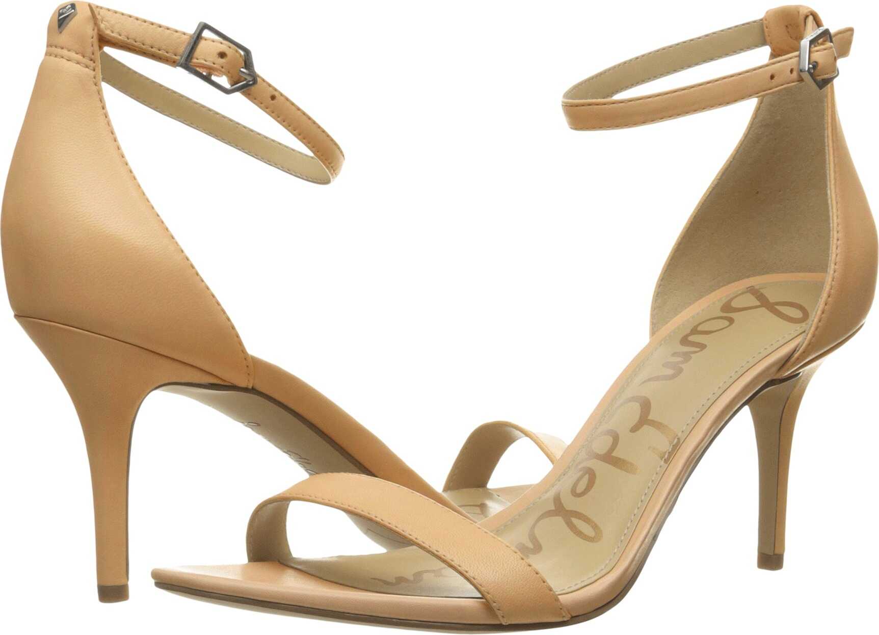 Sam Edelman Patti Ankle Strap Heeled Sandal Classic Nude Leather